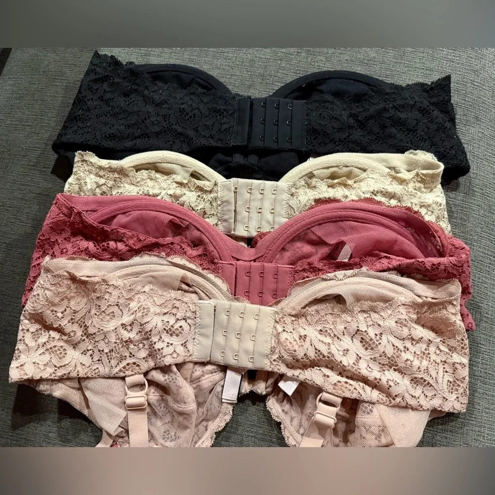 Body By Victoria: Unlined Demi Lace Bra 38DDD (Set of 4) - Picture 3 of 4